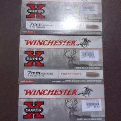 Lot de trois boîtes de balles winchester power point calibre 7rm 175 grains