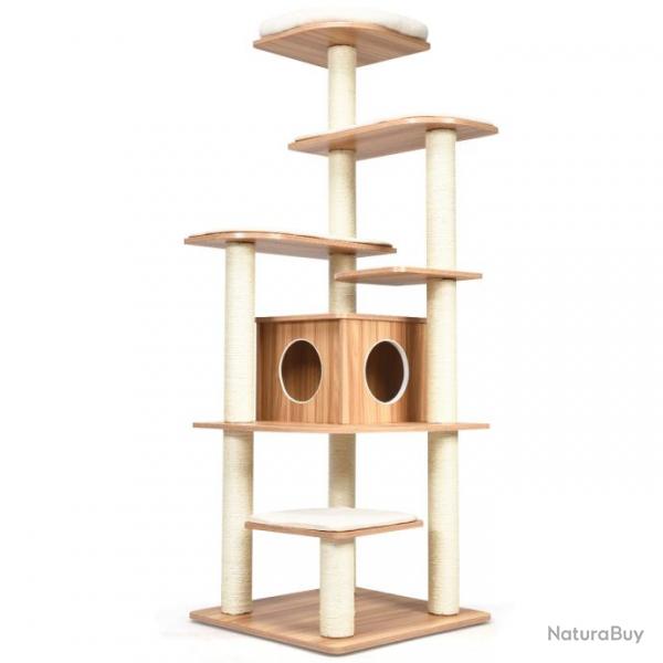 Arbre  chat avec plateformes et colonnes en sisal griffoir pour chat gant de hauteur 175 cm 20_00