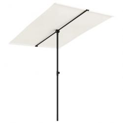 Parasol d'extérieur avec mât en aluminium 2 x 1,5 m blanc sable 02_0021267