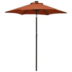 Parasol avec lumières led terre cuite 200 x 211 cm aluminium 02_0008095