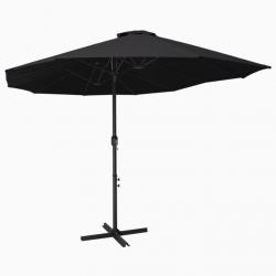 Parasol d'extérieur et poteau en aluminium 460 x 270 cm noir 02_0008296