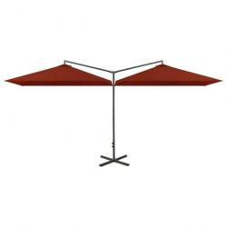 Parasol double avec mât en acier terre cuite 600 x 300 cm 02_0008436