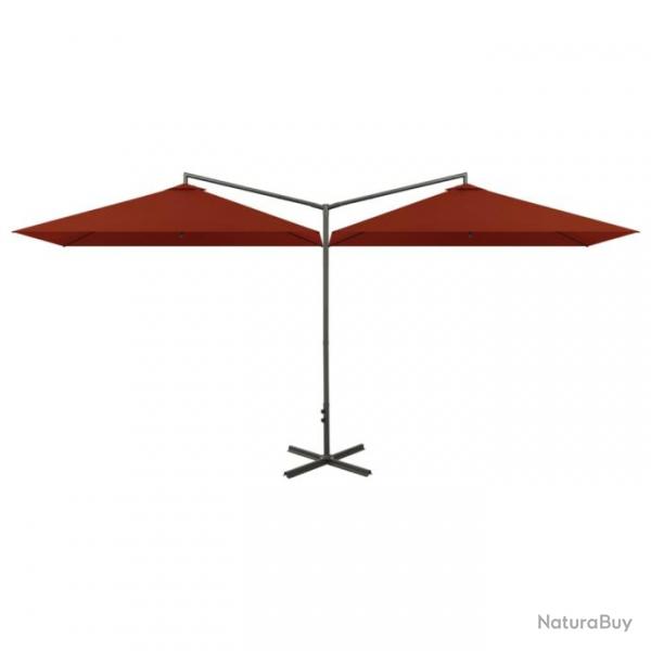 Parasol double avec mt en acier terre cuite 600 x 300 cm 02_0008436