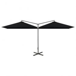 Parasol double avec mât en acier noir 600 x 300 cm 02_0008428