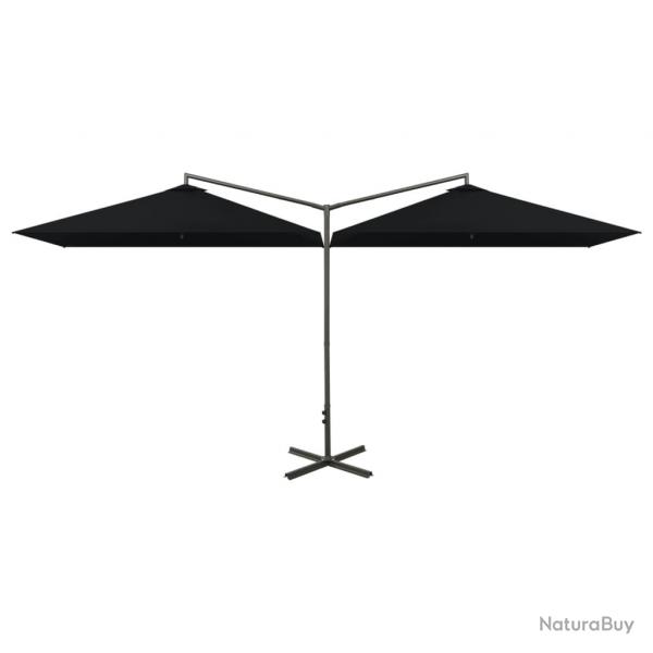 Parasol double avec mt en acier noir 600 x 300 cm 02_0008428