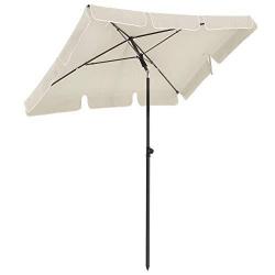 Parasol de balcon rectangulaire 2 x 1 25 m protection UPF 50+ ombrelle toile avec revêtement en pa