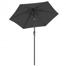 Parasol de jardin 2 m ombrelle protection UPF 50+ mât et baleines en métal inclinable socle non inc