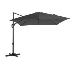 Parasol décentré de jardin 3 x 3 m ombrelle de terrasse toile carrée protection solaire upf 50+ rot