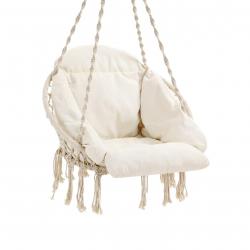 Asseyez-vous sur cette chaise suspendue avec coussins moelleux passez-y un après-midi sans rien fai