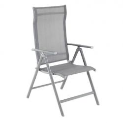 Lot de 4 chaises de jardin pliables sièges d'extérieur cadre en aluminium robuste dossier réglable