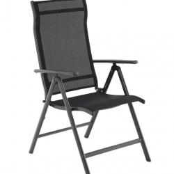 Chaise de jardin pliable siège d'extérieur cadre en aluminium robuste dossier réglable sur 8 positi