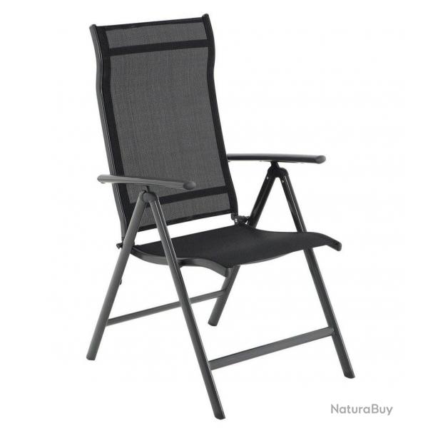 Chaise de jardin pliable sige d'extrieur cadre en aluminium robuste dossier rglable sur 8 positi