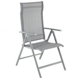 Chaise de jardin pliable siège d'extérieur cadre en aluminium robuste dossier réglable sur 8 positi