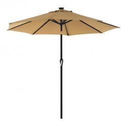 Parasol de jardin avec ampoules led à énergie solaire ombrelle de terrasse diamètre 3 m protection