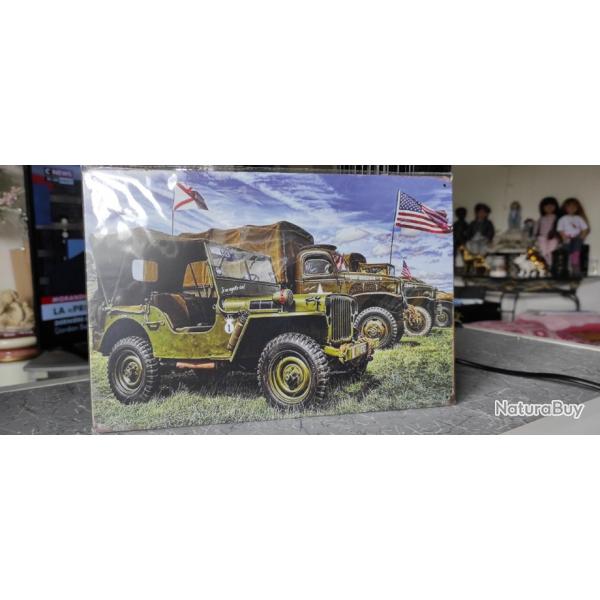 PLAQUE METALLIQUE   THEME   JEEP GUERRE 39-45