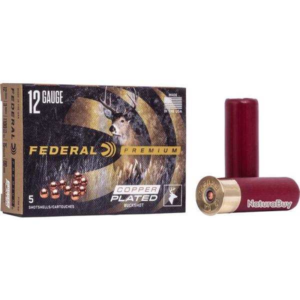 Chevrotines Federal cuivres 12/70 9 PELLETS X5