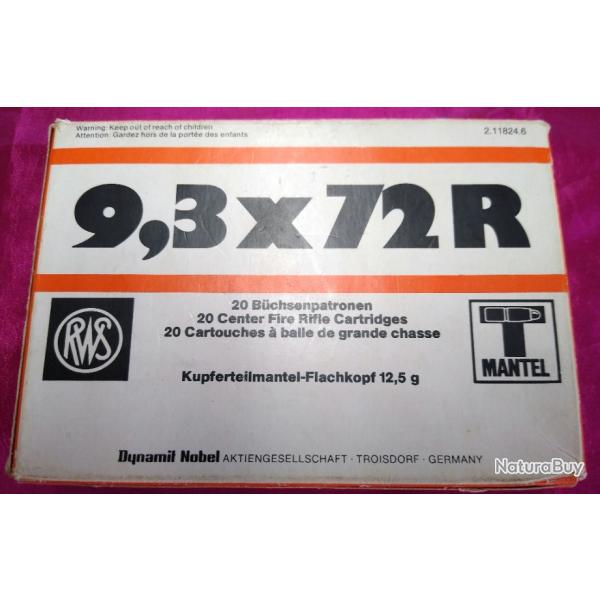 BALLES CARTOUCHES 9.3X72R BOITE DE 20