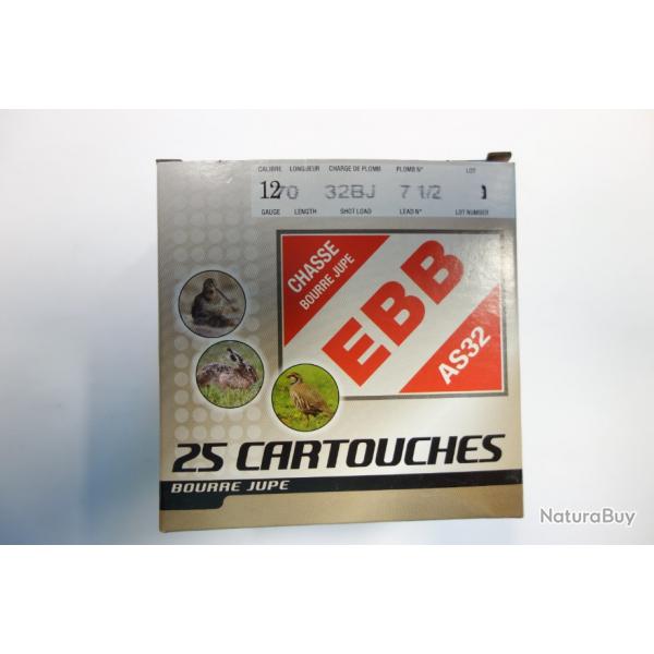 Wahoo ! LOT DE 200 CARTOUCHES FOB EBB AS32 CAL 12X70 32GR BOURRE JUPE PLOMB 7/5 CULOT DE 16MM