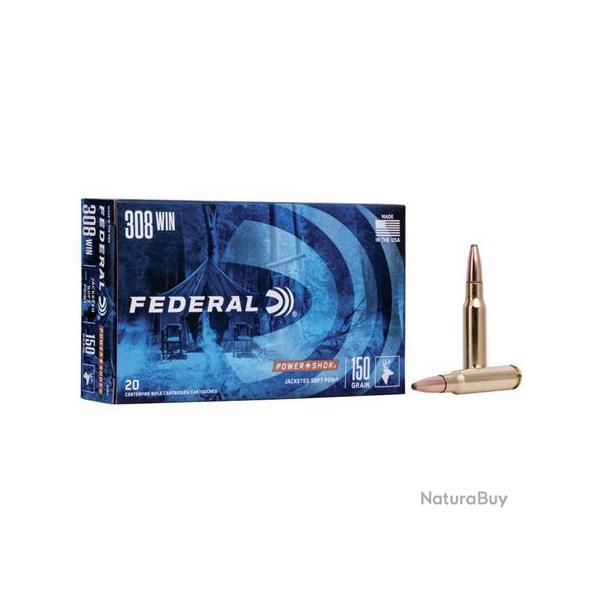 Munitions Federal Power Shok - Cal. 308 Win. - 150 grains