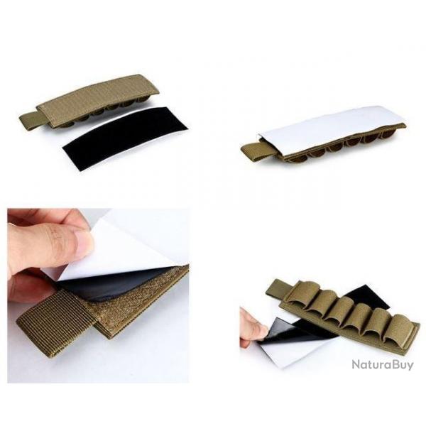 Porte cartouches velcro universel - Couleur CAMO - 5 tubes -