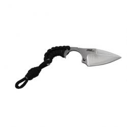 Wildsteer KR0113 Krill Neck Knife Lame pleine brossée Noir