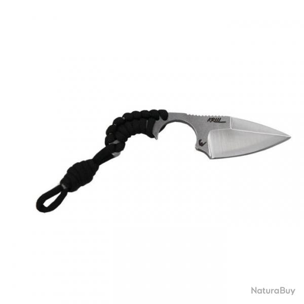 Wildsteer KR0113 Krill Neck Knife Lame pleine brosse Noir