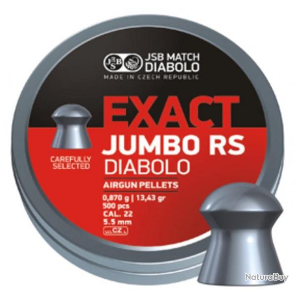 Bote de 500 plombs JSB Diabolo Jumbo Exact RS - Cal. 5.52