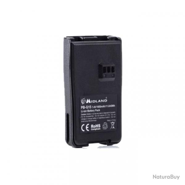 Midland Batterie Rechargeable 1600mAh pour G18 / G15 | Li-Ion | Fiable