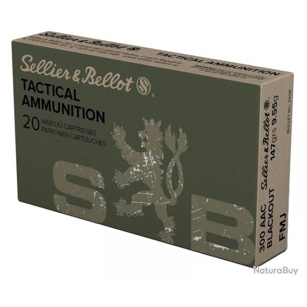 Cartouches Sellier & Bellot 300 AAC Blackout FMJ TACTCAL 147grs - Boite de 20 cartouches