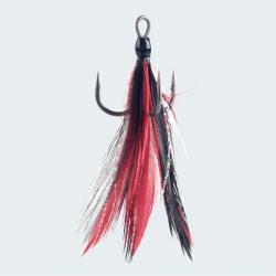 Hameçons Triples BKK Spear 21SS à Plumes Red/Black n°2