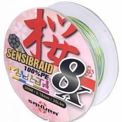 Tresse SAKURA Sensibraid 8 brins Multicolor 300m 0.12mm