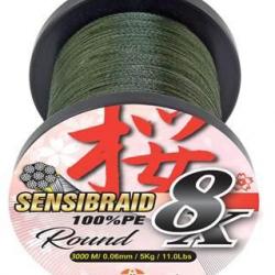 Tresse SAKURA Sensibraid 8 brins Green 3000m 0.15mm