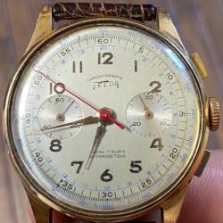 BELLE MONTRE TELDA CHRONOGRAPHE VINTAGE OR 18 kt 1940 COLLECTOR