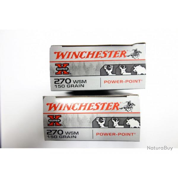 lot de 40 munitions WINCHESTER CXP2 CAL 270WSM 150gr