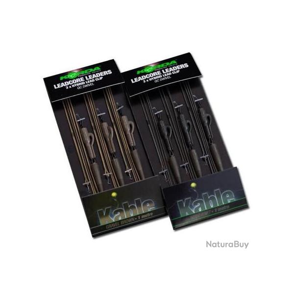 KORDA BAS DE LIGNE LEADCORE LEADERS HYBRID LEAD CLIP KORDA Weed