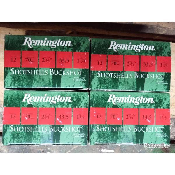 Botes de 10 cartouches calibre 12/70  chevrotine Remington