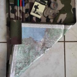 Kit Porte carte topographique, camouflage armée francaise