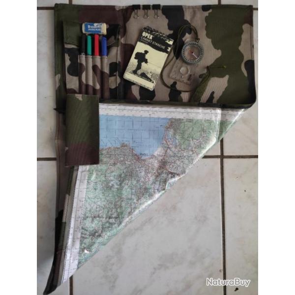 Kit Porte carte topographique, camouflage arme francaise