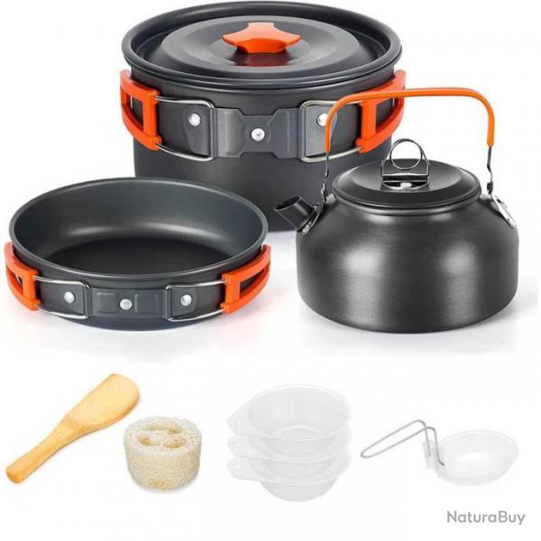 Kit Equipements Ustensiles Cuisine Plein Air Lgers Aluminium Thire et Casseroles Camping