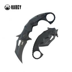 Couteau Kubey Mini Wrath Karambit Black Manche G10 Lame Acier 14C28N BLK IKBS Linerlock Clip KUB262E