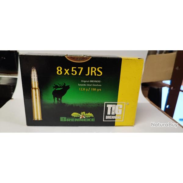 20 MUNITIONS BRENNEKE TIG 8X57JRS 198GR 12.8G