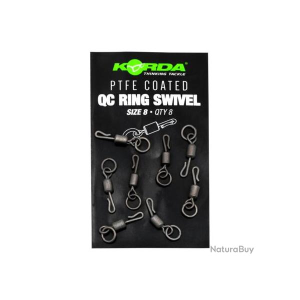 KORDA PTFE COATED QC RING SWIVEL SIZE 8 KORDA