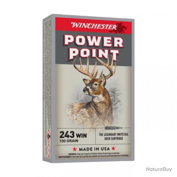 BALLES WINCHESTER POWER POINT CAL243 WIN 100 GRAINS