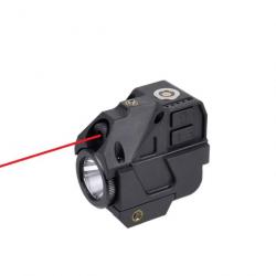 Lampe Laser Rouge et led 500 Lumens Strobo rail picatinny indicateur de batterie rechargeable
