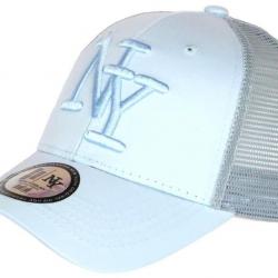 Casquette NY Filet Bleu Clair Trucker Baseball Tendance Gybz Taille unique Bleu