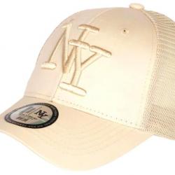 Casquette NY Filet Beige Trucker Baseball Tendance Gybz Taille unique Beige