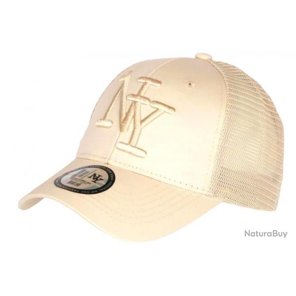 Casquette NY Filet Beige Trucker Baseball Tendance Gybz Taille unique Beige