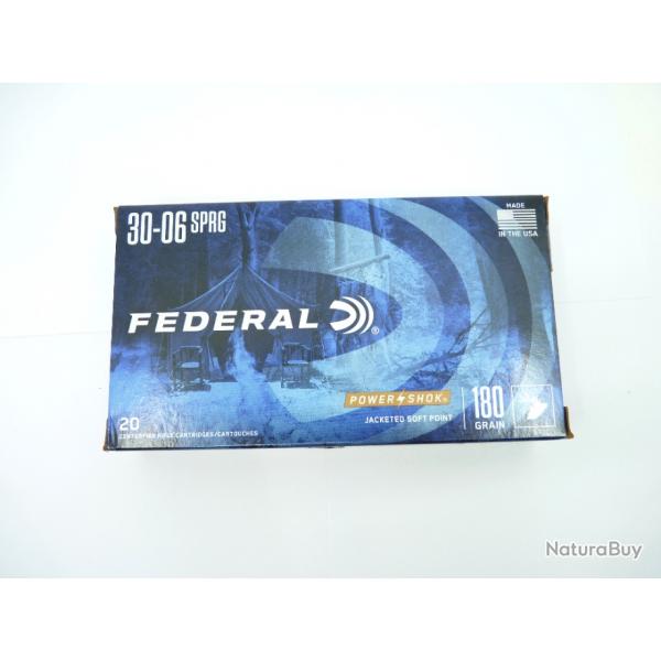 BOITE DE 20 MUNITIONS FEDERAL - CAL.30-06 WIN - 180 GRAINS Jacketed Soft Point