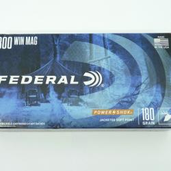 BOITE DE 20 MUNITIONS FEDERAL - CAL.300 WIN MAG - 180 GRAINS Jacketed Soft Point