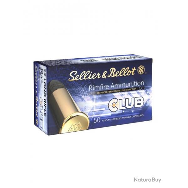 MUNITIONS SELLIER & BELLOT 22 LR CLUB 40gr 2,6g BOITE DE 50